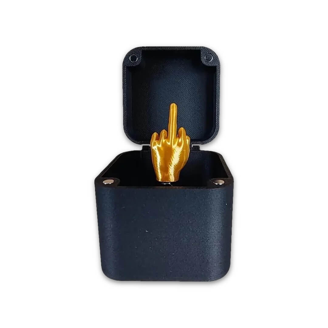Scatola scherzo con dito medio a molla – gadget originale e divertente da regalare
